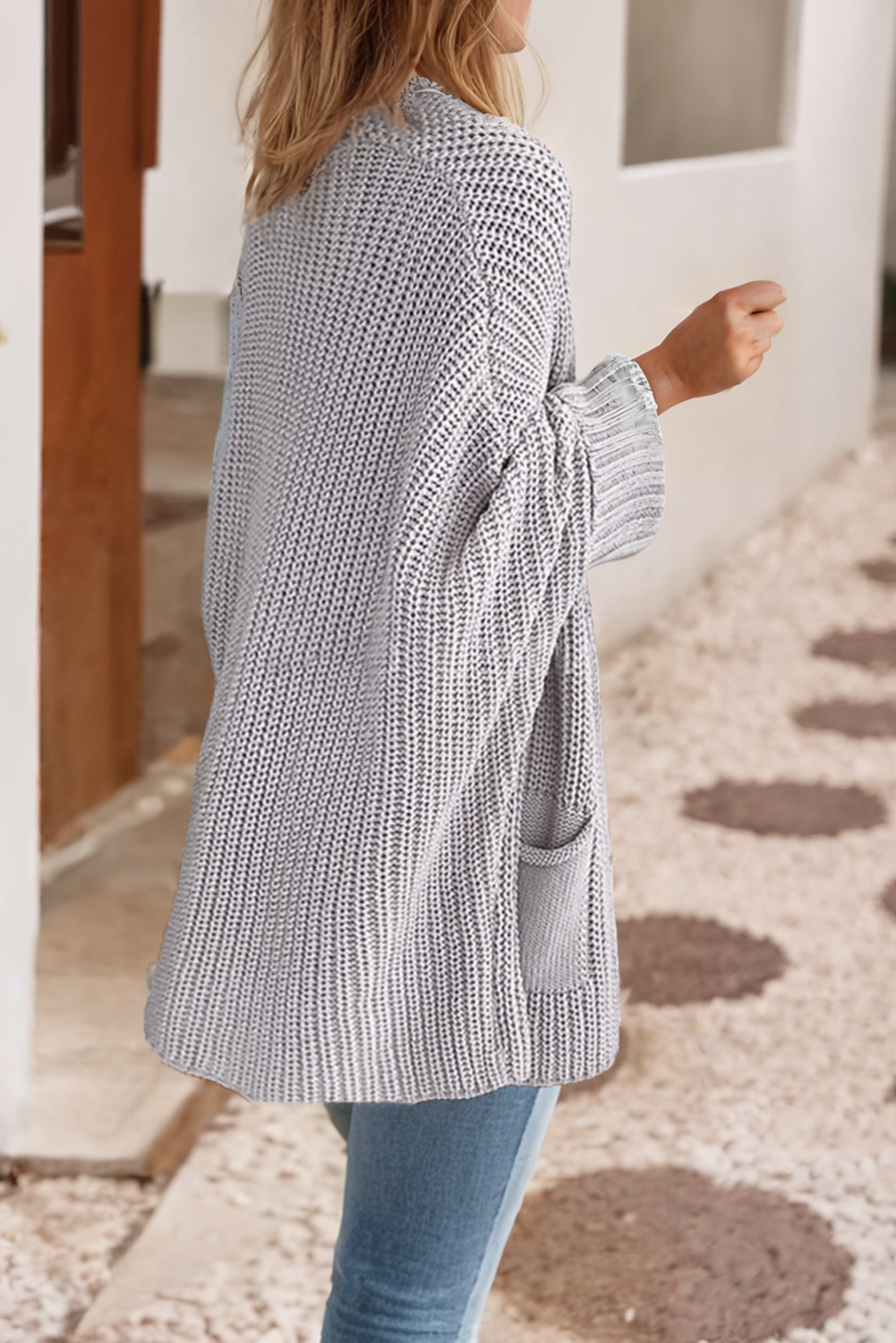 Little Daisy Closet - Wholesale Cardigan - Women's - LDC Oversized Fold Over Sleeve Open Front Cardigan1