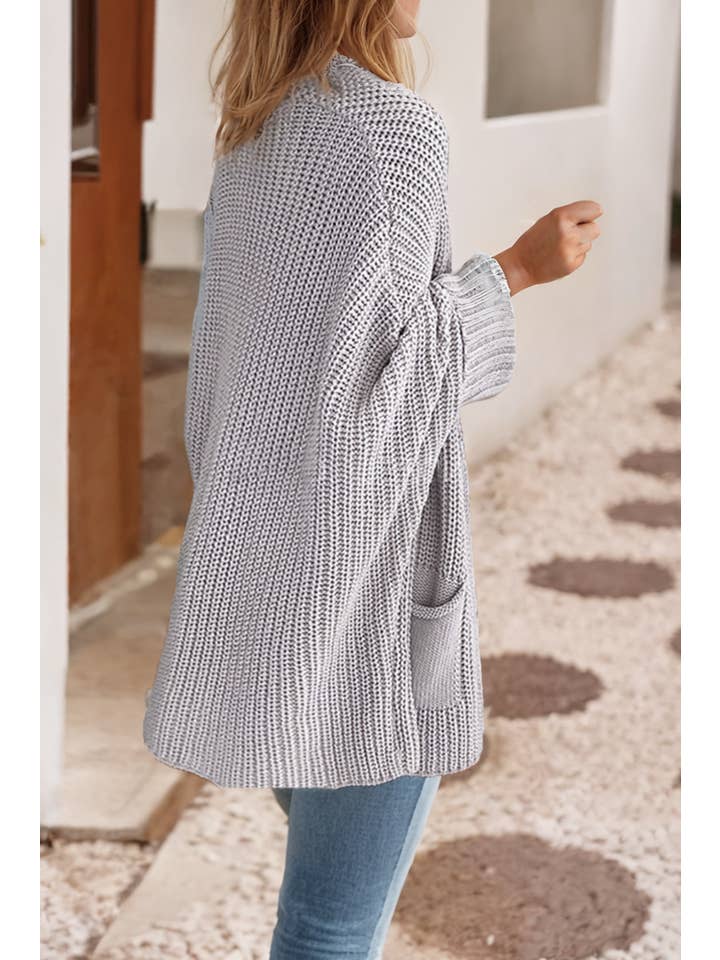 Little Daisy Closet - Wholesale Cardigan - Women's - LDC Oversized Fold Over Sleeve Open Front Cardigan1