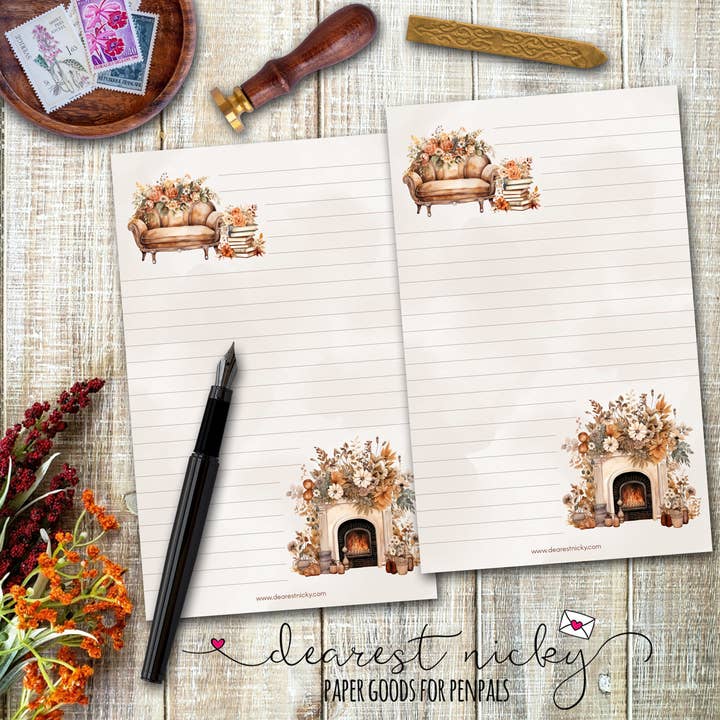 Autumn Coziness Letter Writing Paper for wholesale by Dearest Nicky / Mouse & Wren