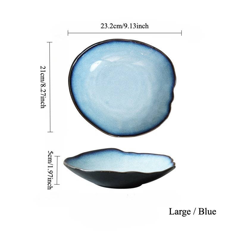 Gohobi （We cover U.S. import duties） – wholesale Dinner plate – Gohobi Vintage Kiln-Change Irregular Plate8