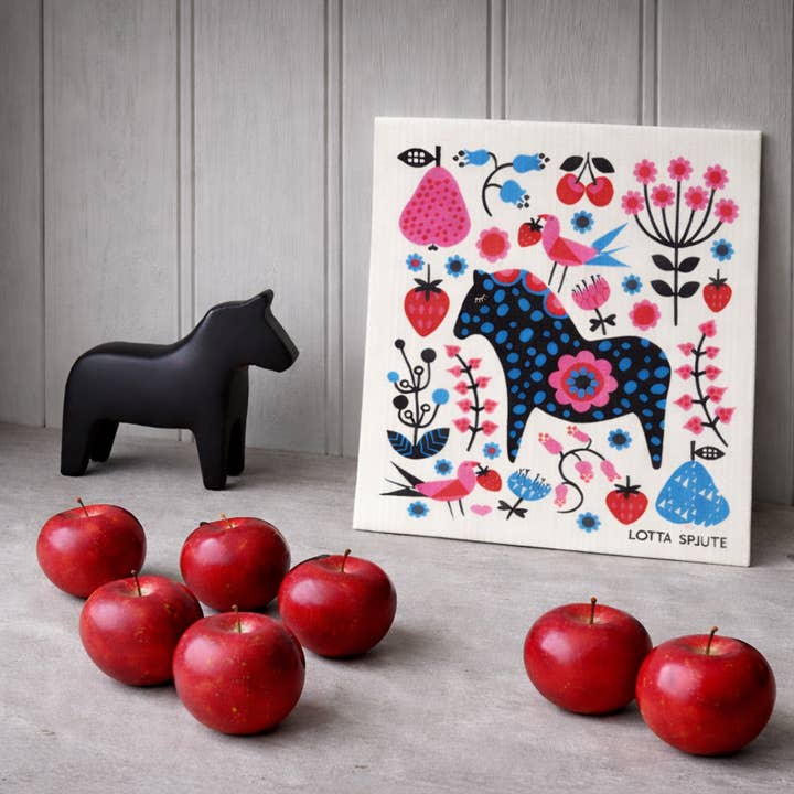 Panno svedese per piatti con cavallo Dala per la vendita all'ingrosso da parte di LOTTA SPJUTE AB