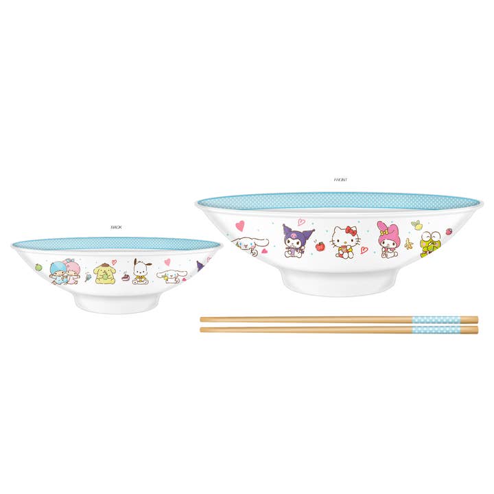Silver Buffalo - Wholesale Bowl - Hello Kitty 30oz Ceramic Ramen Bowl with Chopsticks