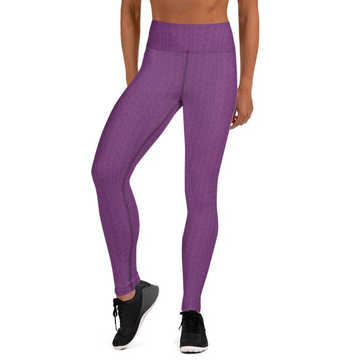 Traubenviolette Leggings mit hoher Taille für den Großhandel von HAVAH