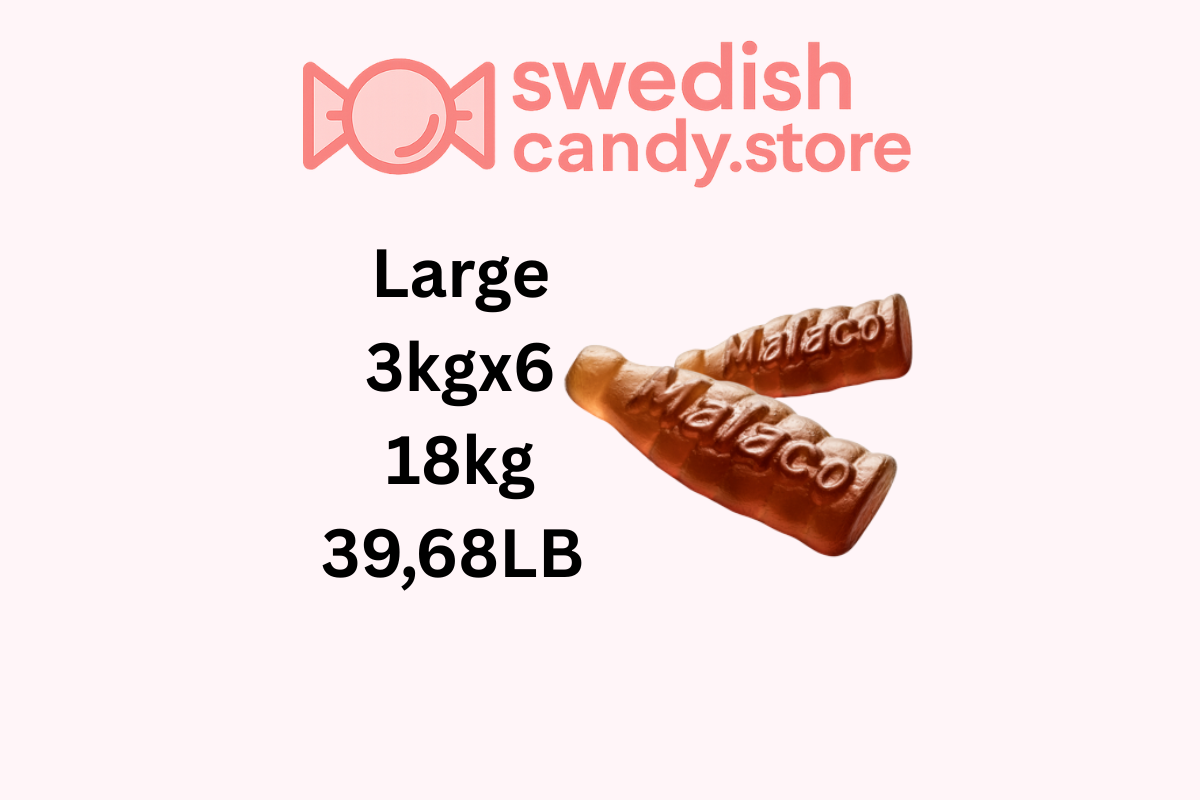 Swedish Candy.Store - Swedish Candy - Vente Bonbons gélifiés - Bonbons suédois - Malaco Grandes Bouteilles de Cola 3kg/6,61LB2