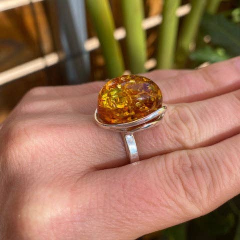 Cognac rav ring for engroshandel hos Amber House