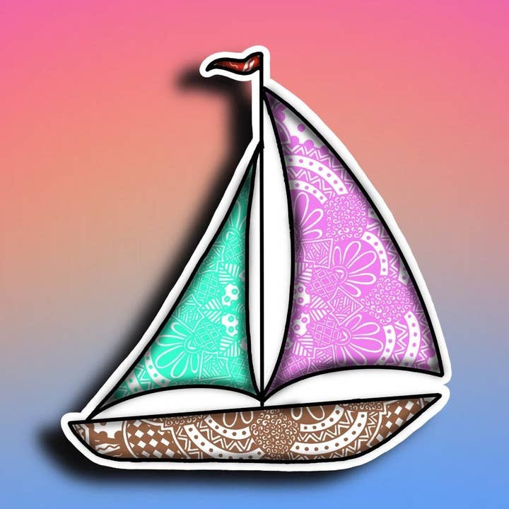 Sail Boat Decorative Sticker for wholesale by Always by Ashley Design