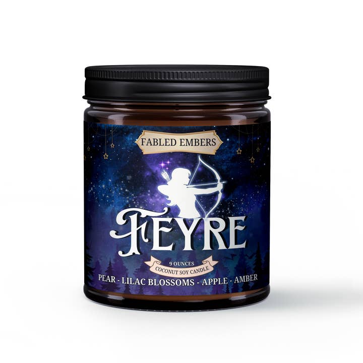 Fabled Embers - Wholesale Jar/Filled Candle - FEYRE ACOTAR Inspired book lovers candle1