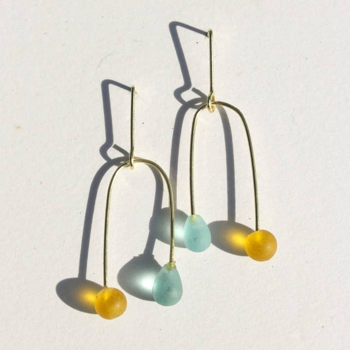 Rover & Kin - Wholesale Dangle Earrings - Sea Glass Mobile Earrings - Sunshine Day0
