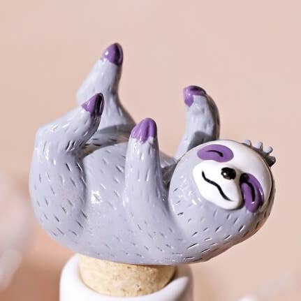 Sloth Bottle Stopper for wholesale by Lisa Angel