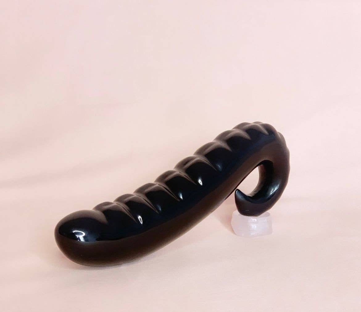 Yoni Pleasure Palace - Wholesale Sex Toy - Domina - Black Obsidian Crystal Dildo0
