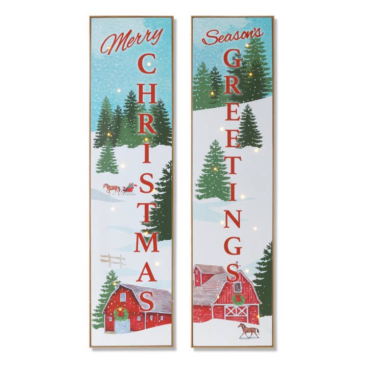 Promos Holiday 47.24"H B/O Lighted Wood Holiday Barn Design for wholesale by The Gerson Companies