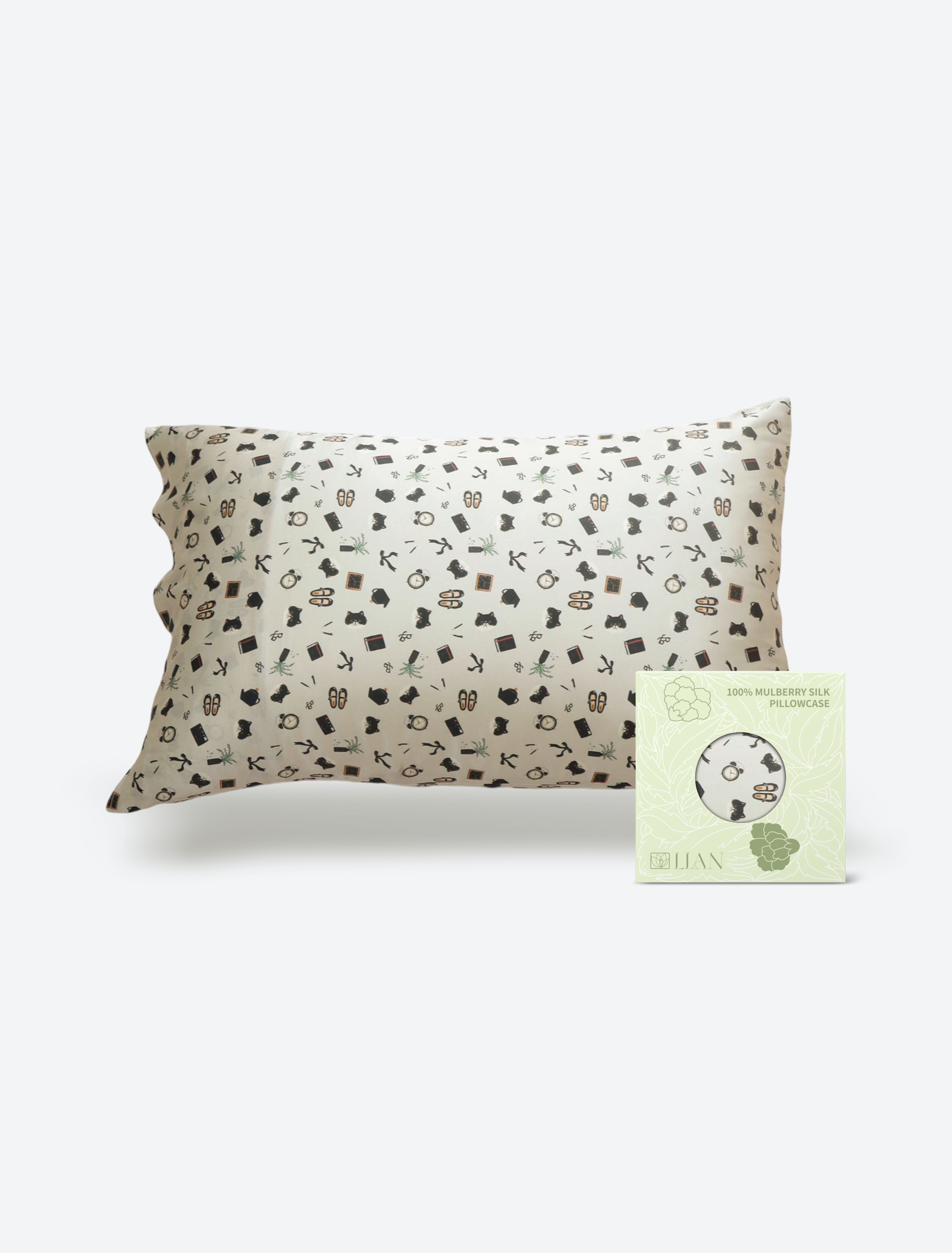 Lian Collection - Wholesale Bedding pillowcase/sham - 100% Mulberry Silk Pillowcase with Fashion Icon Graphic0