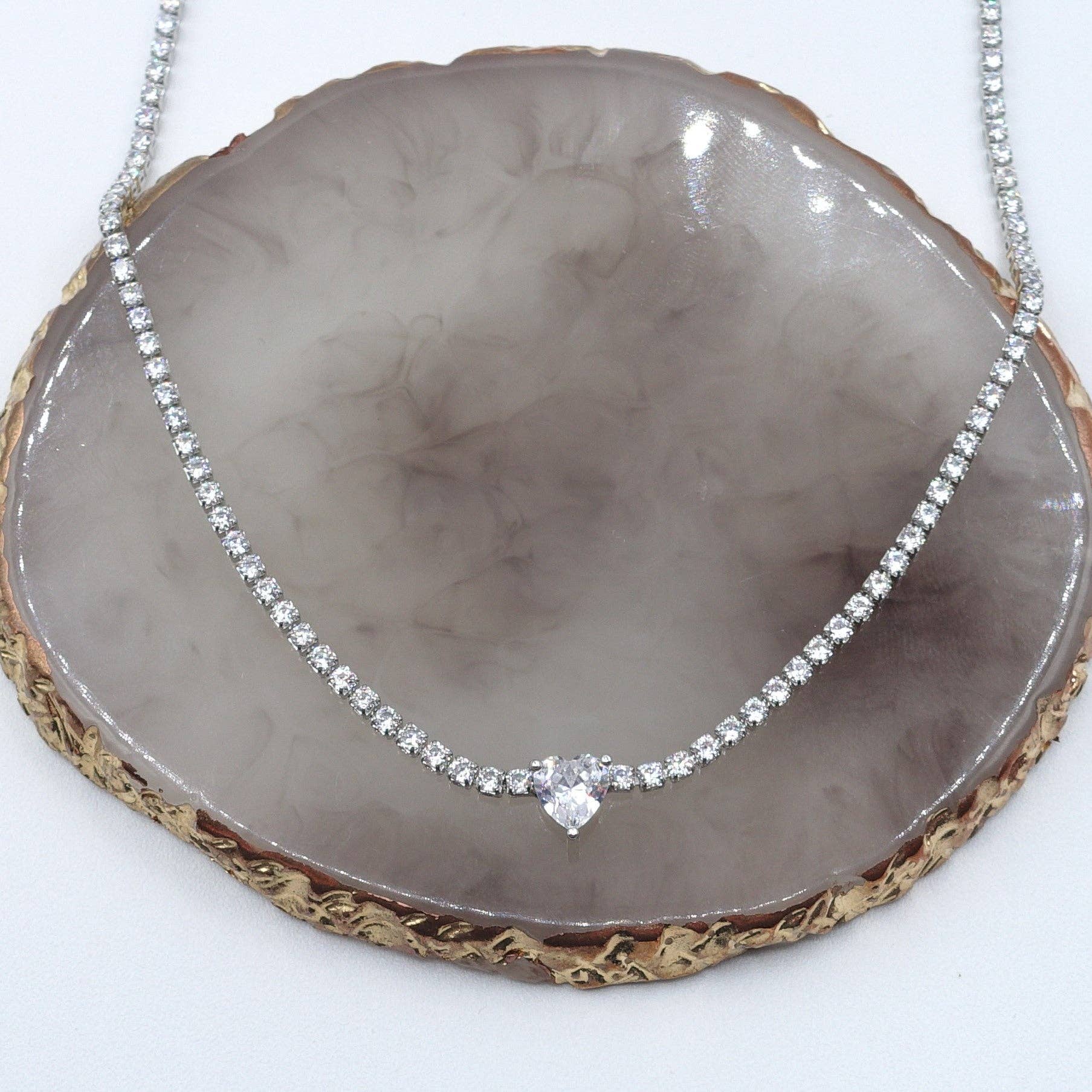 DIANA  -"THE  CRYSTAL SET"- 3 PCS- zirconia necklace+zirconia bracelet+zirconia earrings for wholesale on Faire2