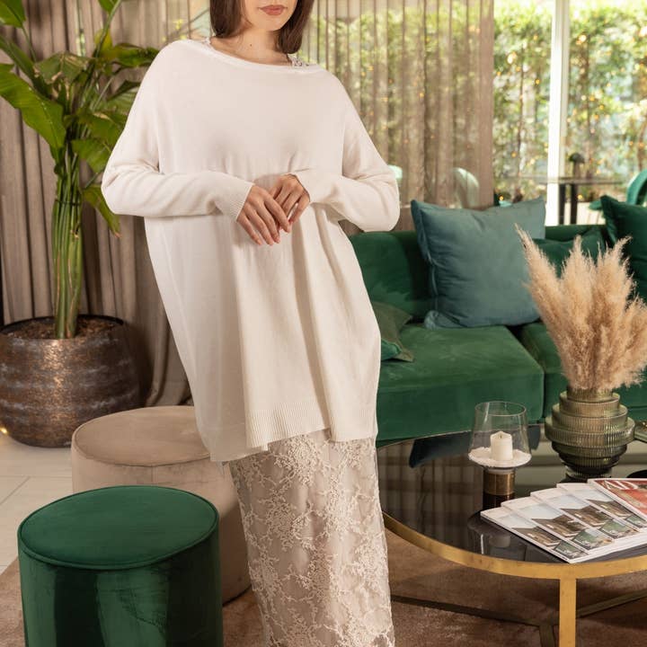 Maxi Bluse Marigold Korinthian for engroshandel hos Chez Moi