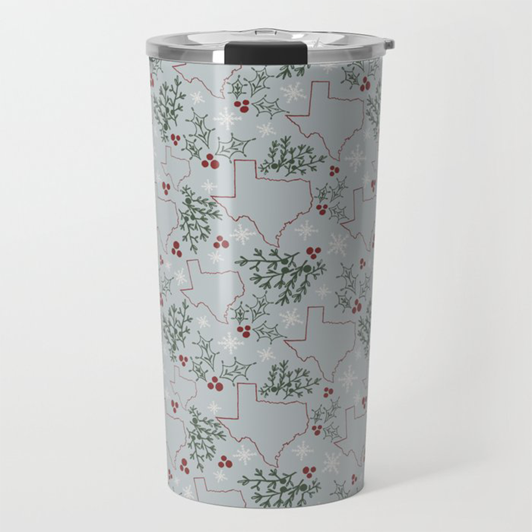 Lauren Ullrich Art - Wholesale Insulated Mug/Tumbler - Texas Christmas Travel Mug0