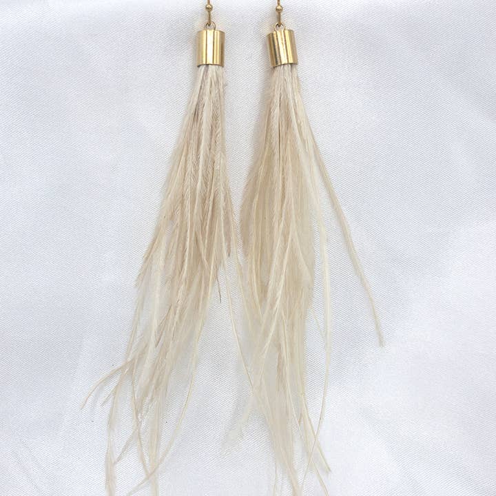 UBNY Collection - Wholesale Tassel Earrings - Feather Earrings• Bohemian feather earrings• Ostrich Feather