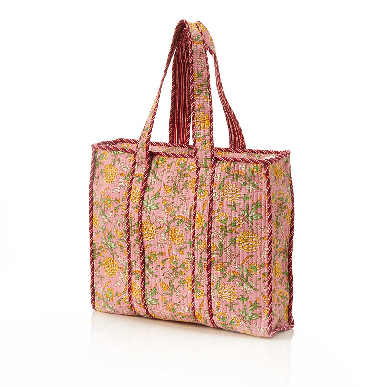 SERRV International - Wholesale Tote Bag - Unisex - Marigold Blush Quilted Tote Bag0