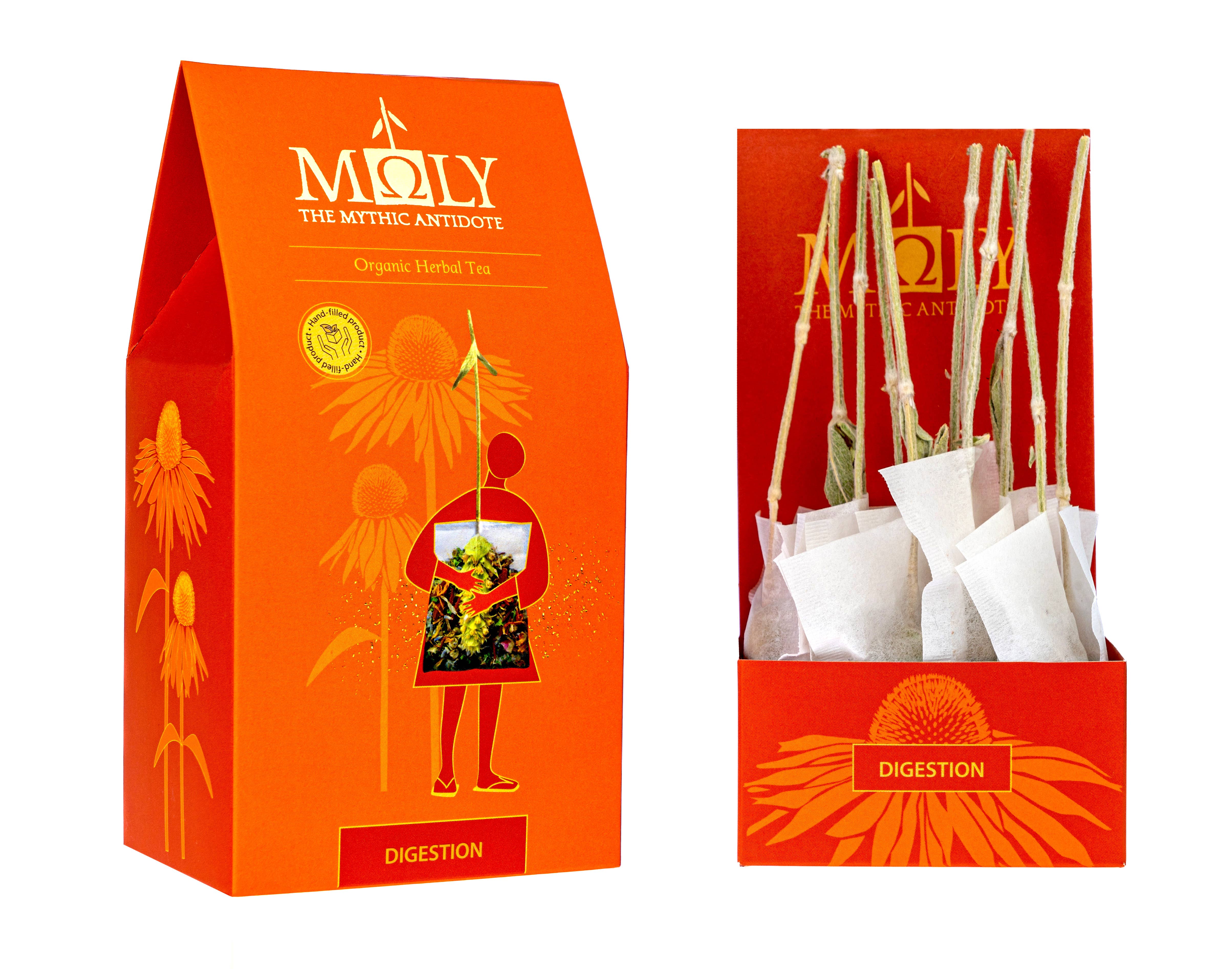 Moly the mythic antidote - Vendita all'ingrosso Tisane salutari e depurative - Tisana bio per la digestione con rametto di erbe2