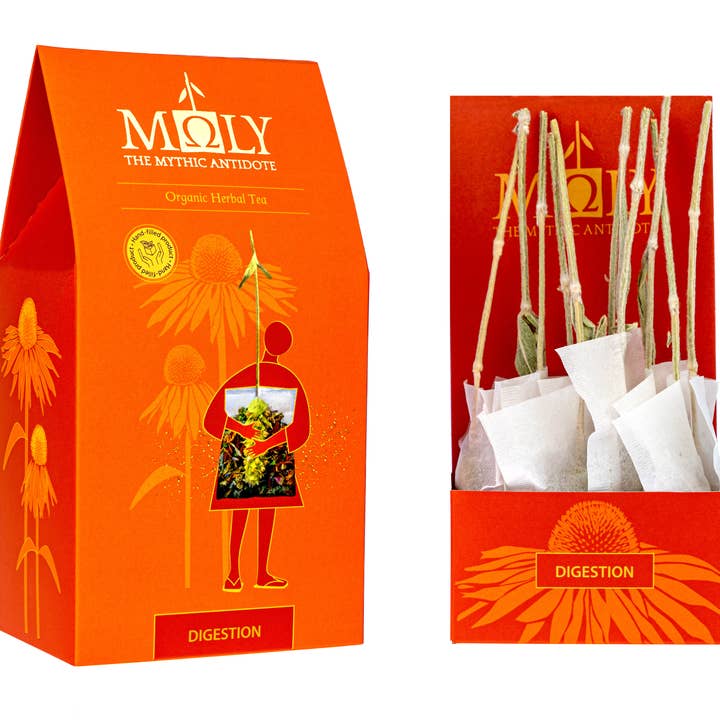 Moly the mythic antidote - Vendita all'ingrosso Tisane salutari e depurative - Tisana bio per la digestione con rametto di erbe2