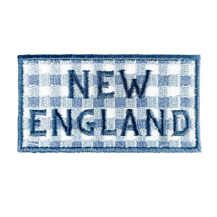 Field Trip Threads - Wholesale Patch - New England Patch – Blue Gingham Embroidered Iron-On1