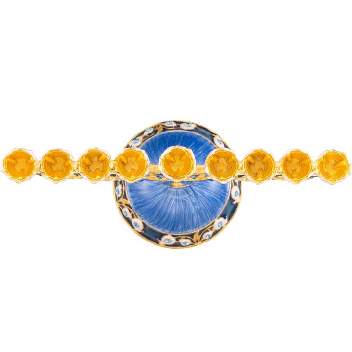 Matashi - Vendita all'ingrosso Menorah - Candelabro Menorah smaltato dipinto a mano Matashi con Hamsa3