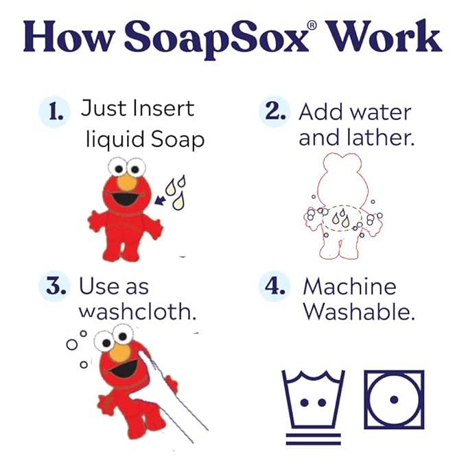 SoapSox - Vente Jouet pour le bain – bébé - Jouet de bain SoapSox Sesame St Elmo1