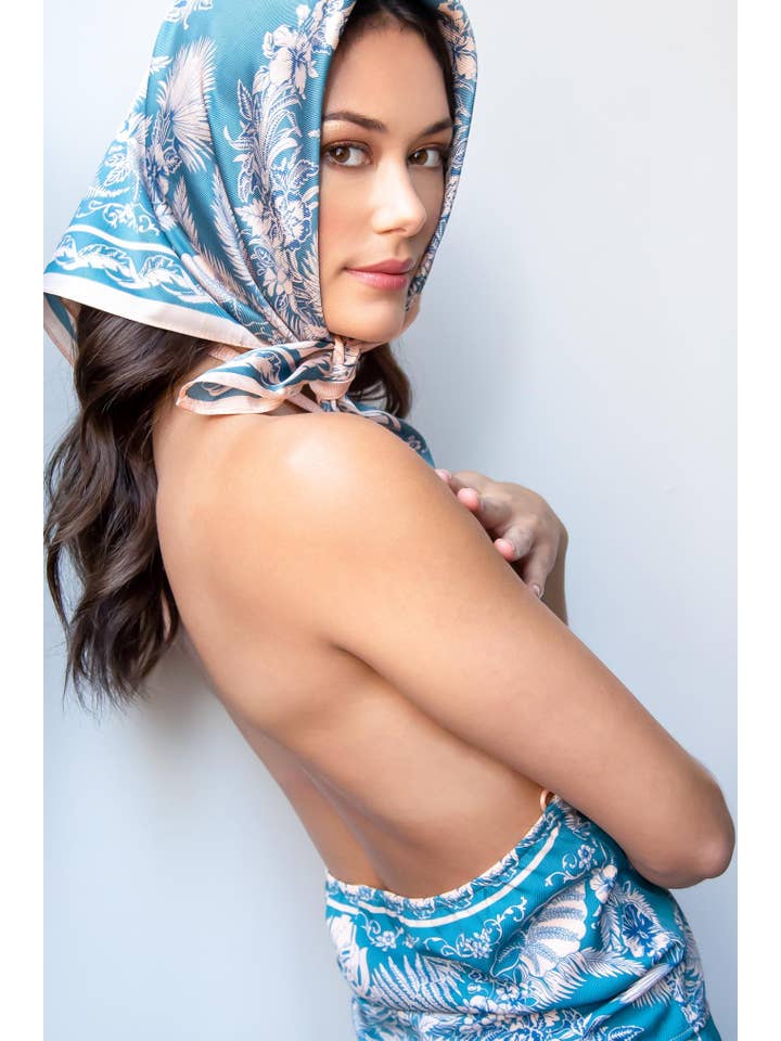 Eva Franco - Wholesale Top & Skirt Set - Women's - Botanical Skirt Set - Teal and Pink3