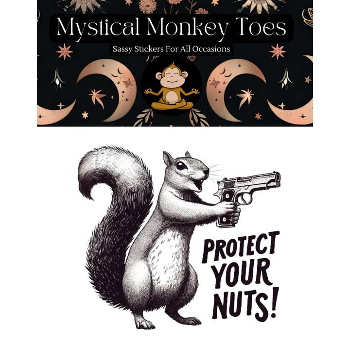 Mystical Monkey Toes - Wholesale Sticker - Funny Squirrel Vinyl Sticker1