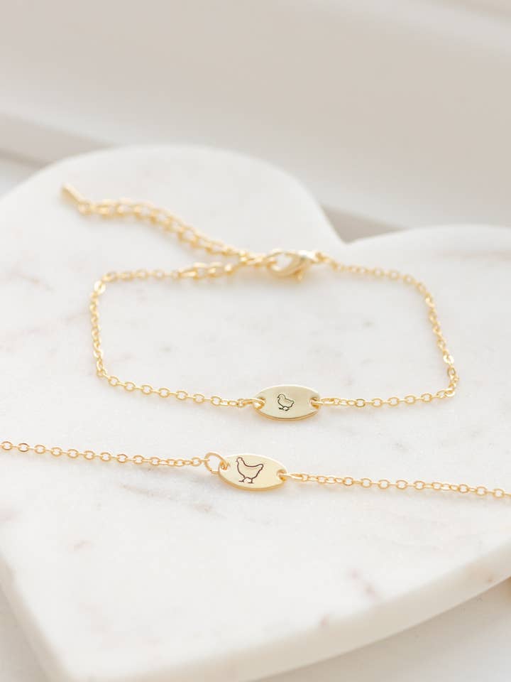 Pulseira Galinha - Jóias Frango Mãe e Bebé por atacado de Rachelle-isms