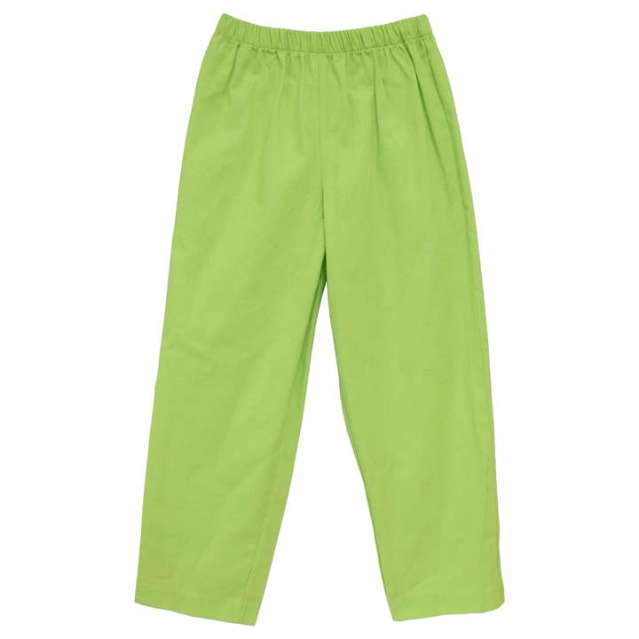 Lime Green Solid Boys Pull on Pants for wholesale by Vive La Fete