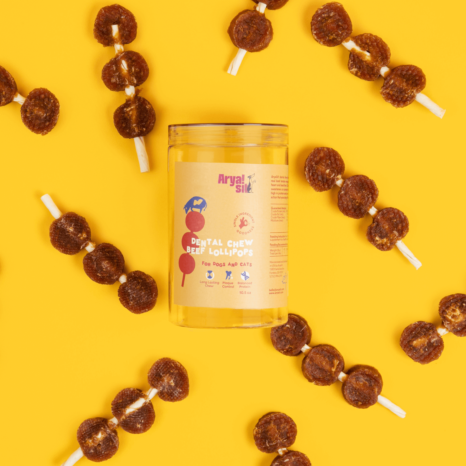 Arya Sit! - Wholesale Pet Treats - Dog - Beef Lollipops1