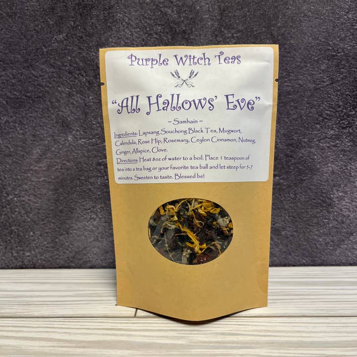 All Hallows' Eve -Samhain Smoky Lapsang Souchong Black Tea for wholesale by Purple Witch Teas LLC