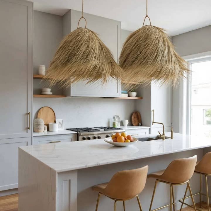 High crafty - Wholesale Lamp Shade - Natural Palm Leaf Light Shade – Handwoven Moroccan Pendant 4