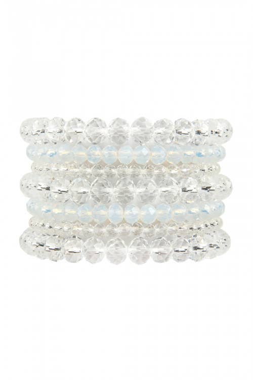 Love and Repeat - Wholesale Beaded Bracelet - SEVEN LINES GLASS BEADS STRETCH BRACELET24