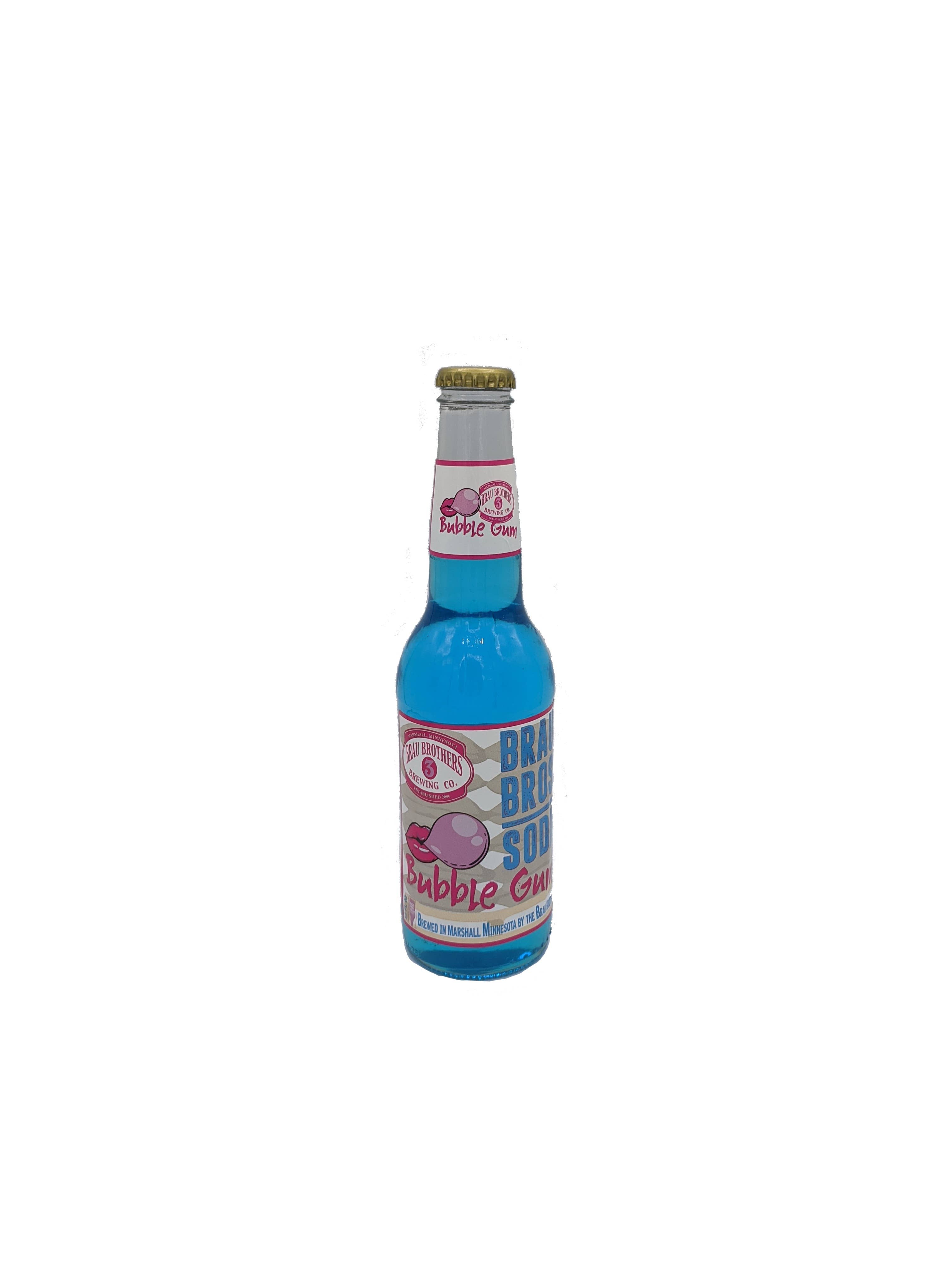 Grandpa Joe's Candy Shop - Wholesale Soda/Carbonated Drink - Brau Brothers Bubble Gum Soda, 12ct Glass Bottle Soda