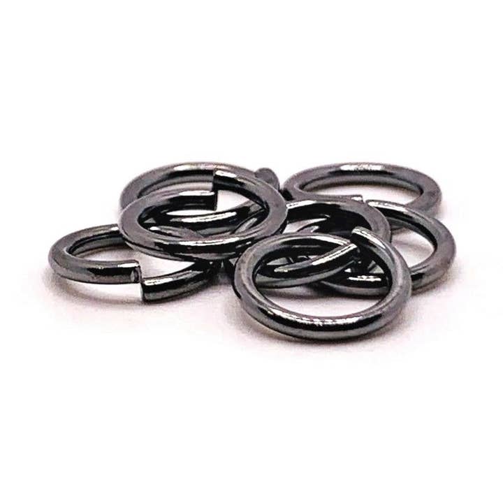 9mm, 17g, Gunmetal Open Jump Rings for wholesale by Guerrilla Charm