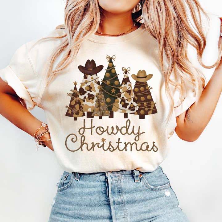 Howdy Christmas Shirt, Retro Christmas Tree Sweatshirt for wholesale by NVC Ecommerce LLC