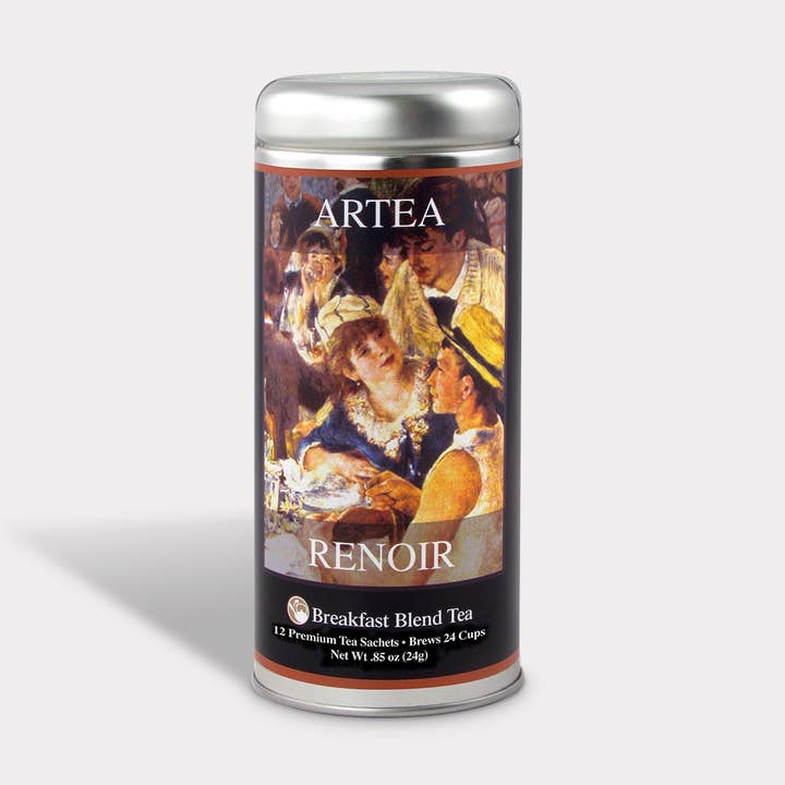 Renoir Art Tea Gift - 12 Tea Sachets - Tall Tin for wholesale by The Tea Can Company