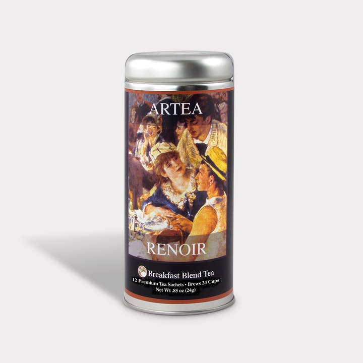 Renoir Art Tea Gift - 12 Tea Sachets - Tall Tin for wholesale by The Tea Can Company