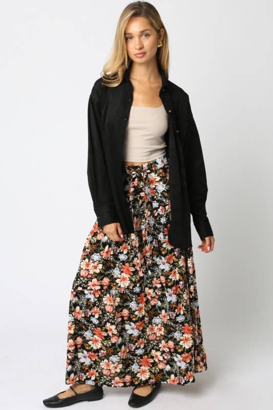 Black Multi Ayla Floral Skirt for wholesale on Faire4