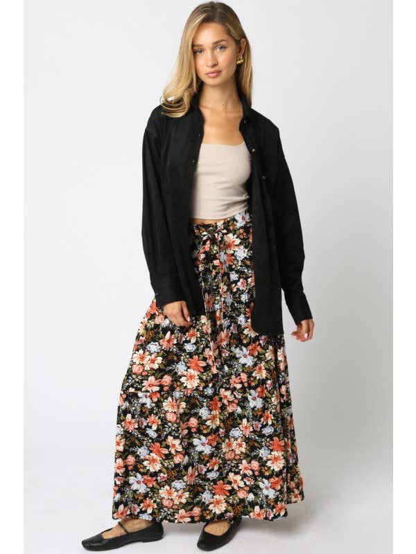 Black Multi Ayla Floral Skirt for wholesale on Faire4