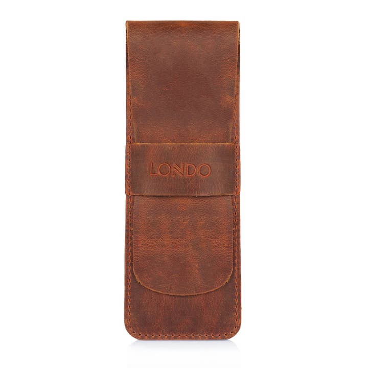Londo - Wholesale Pencil case/pouch - Londo Top Grain Leather Pen and Pencil Case with Tuck in Flap43