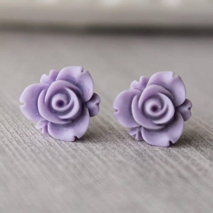 Pendientes Lavanda Rose para venta al por mayor de Fiddle & Fox