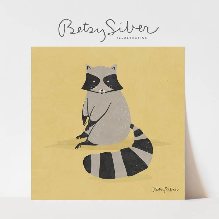 Tvättbjörn konsttryck för wholesale av Betsy Siber, Illustration