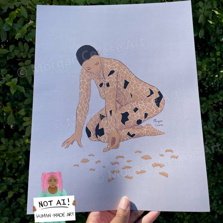 Impression artistique Picking Up The Pieces (version 2) 8 « x 10" OU 11 « x 14" pour la vente par Morgan Cerese Art