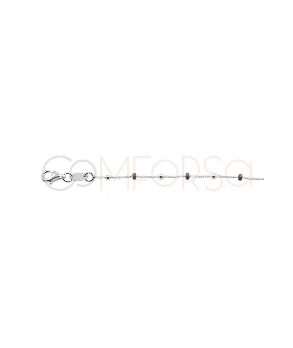 COM FORSA SL - Wholesale Link & Chain Necklace - Sterling Silver 925 Love Choker With Beads & Pendants 40 + 60