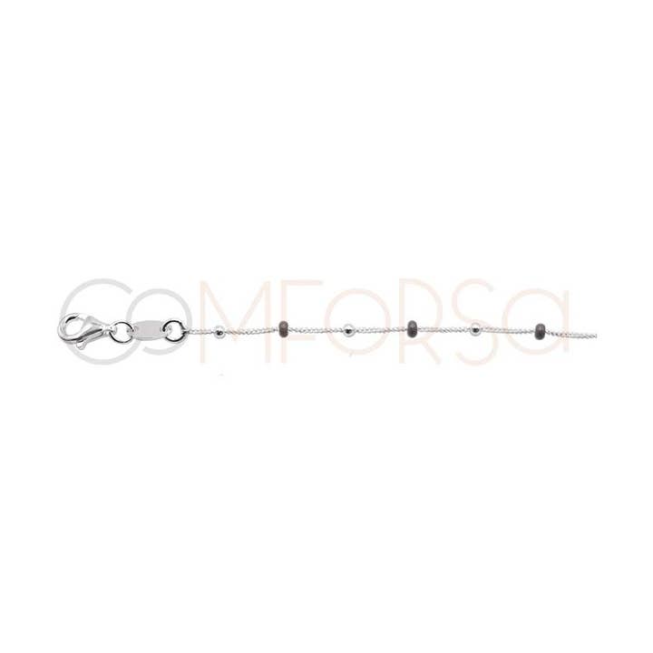 COM FORSA SL - Wholesale Link & Chain Necklace - Sterling Silver 925 Love Choker With Beads & Pendants 40 + 60