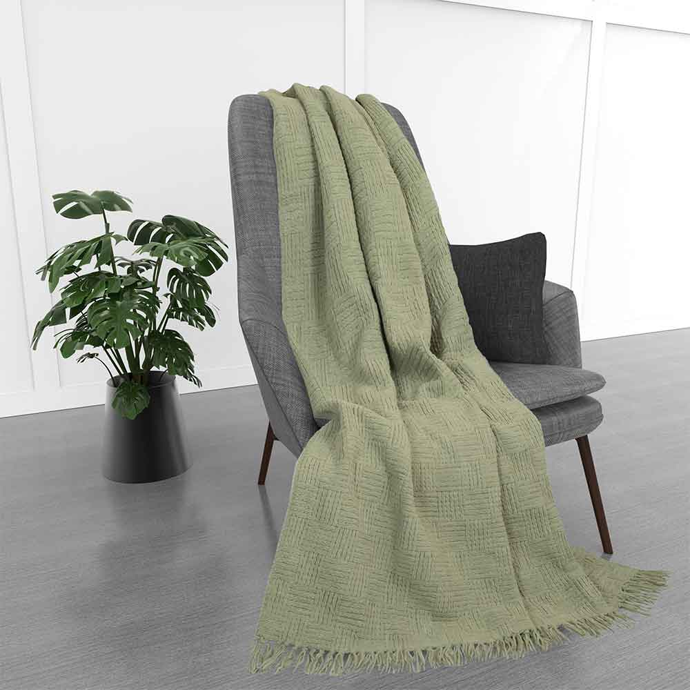 Bed Bath Fashions - Vente Plaids - Plaid panier à franges en chenille surdimensionné Kathy Ireland7