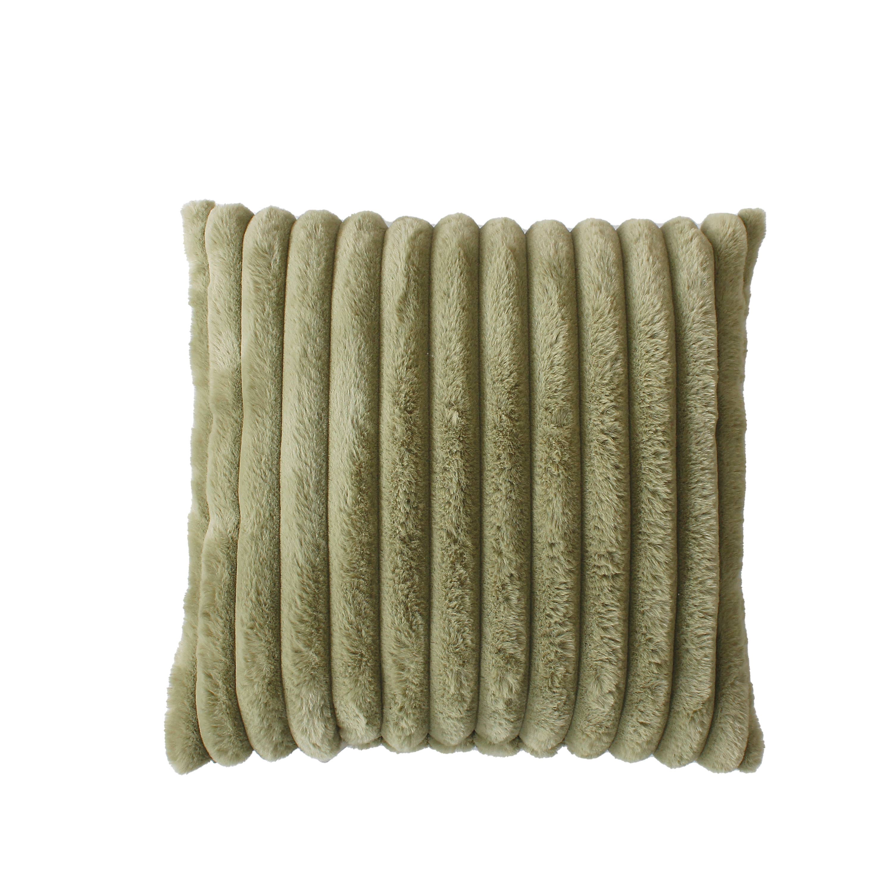 DECOSTARS - CmaDECO - Wholesale Throw/Decorative Pillow - Square cushion, ribbed faux fur, 40x40cm, Matisse2