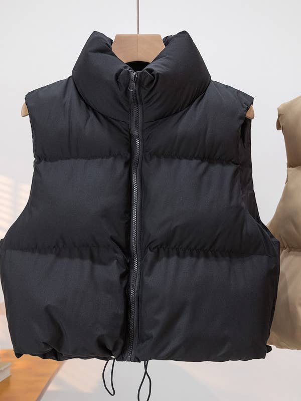 Hope & Sunshine - Wholesale Outerwear Vest - Women's - Sleeveless Drawstring Vest Jacket0